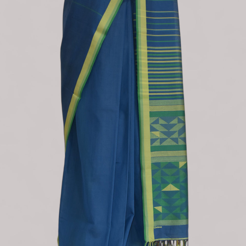 
                      
                        Blue - Triangle Motif Organic Cotton Saree
                      
                    