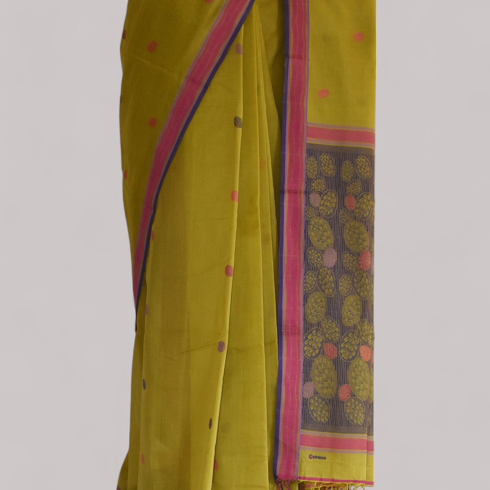 
                      
                        Olive Green - Cactus Motif Organic Cotton Saree
                      
                    