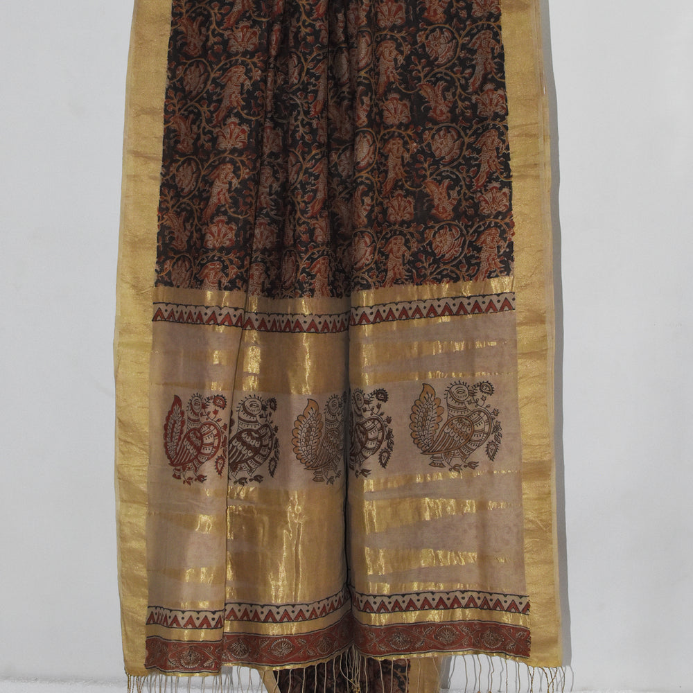 
                      
                        Black - Block Printed Organic Cotton Saree
                      
                    