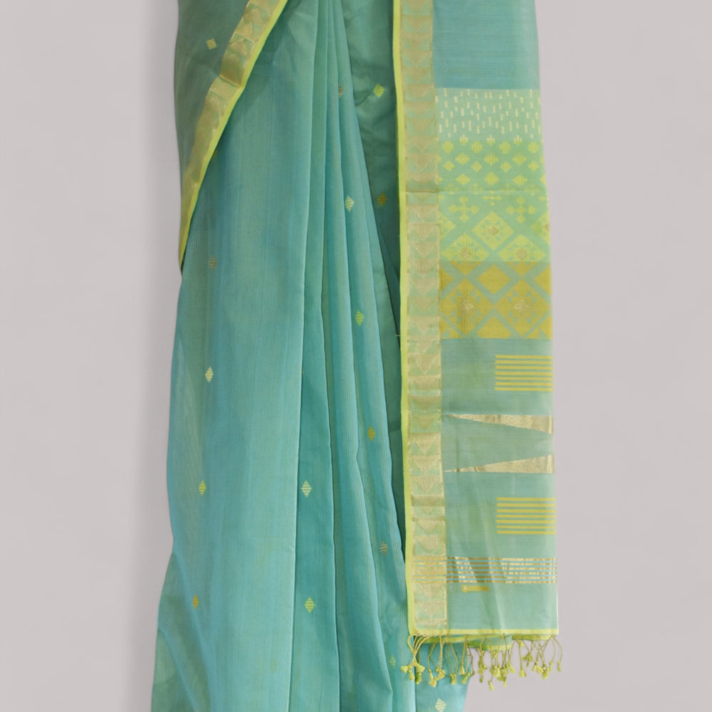 
                      
                        Sea Blue - Kites Motif Organic Cotton Saree
                      
                    