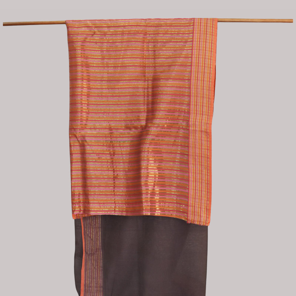 
                      
                        Brown-  Rose Butta Organic Cotton Saree
                      
                    