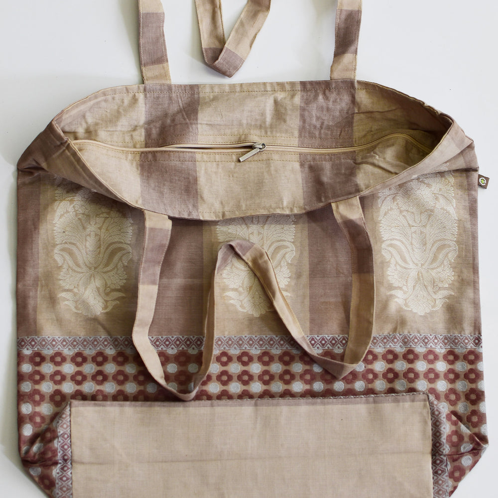 
                      
                        Brown - Floral Organic Cotton Tote Bag
                      
                    