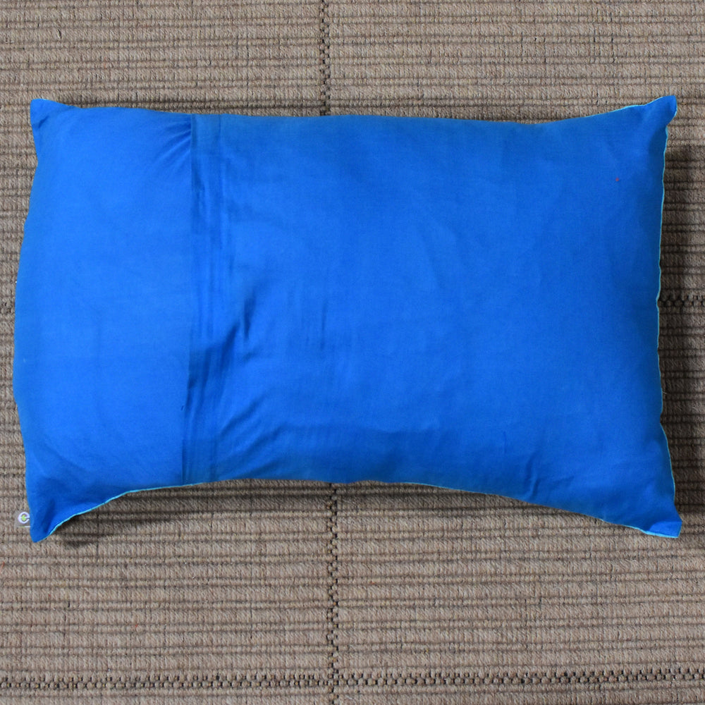 Blue - Checks with Pintucks Organic Cotton Cushion Cover 14