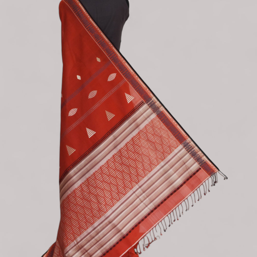 
                      
                        Brick Red - Interleave Quilt Organic Cotton Saree
                      
                    