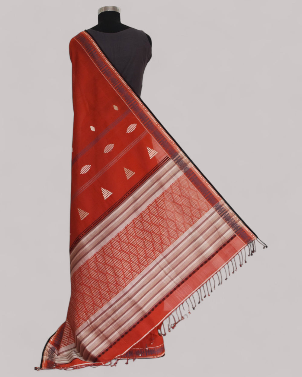 Brick Red - Interleave Quilt Organic Cotton Saree