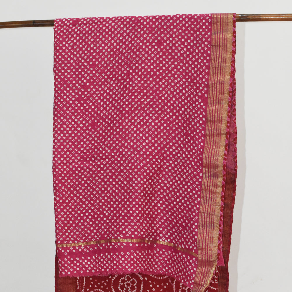 
                      
                        Red - Tie and Dye Bandhani Organic Cotton Saree
                      
                    