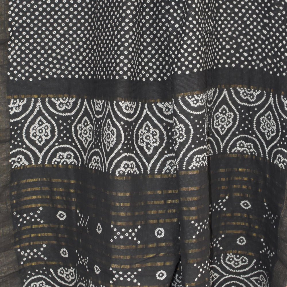 
                      
                        Black - Tie and Dye Bandhani Organic Cotton Saree
                      
                    