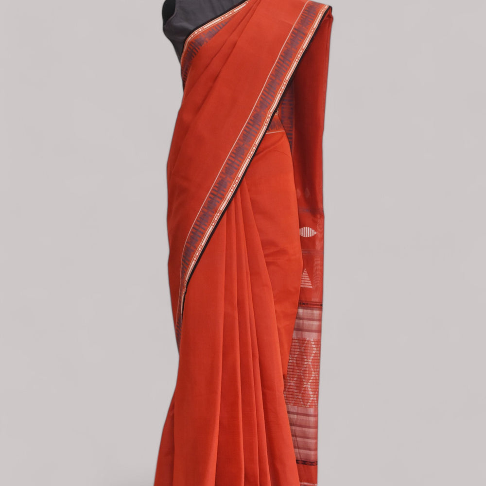 
                      
                        Brick Red - Interleave Quilt Organic Cotton Saree
                      
                    