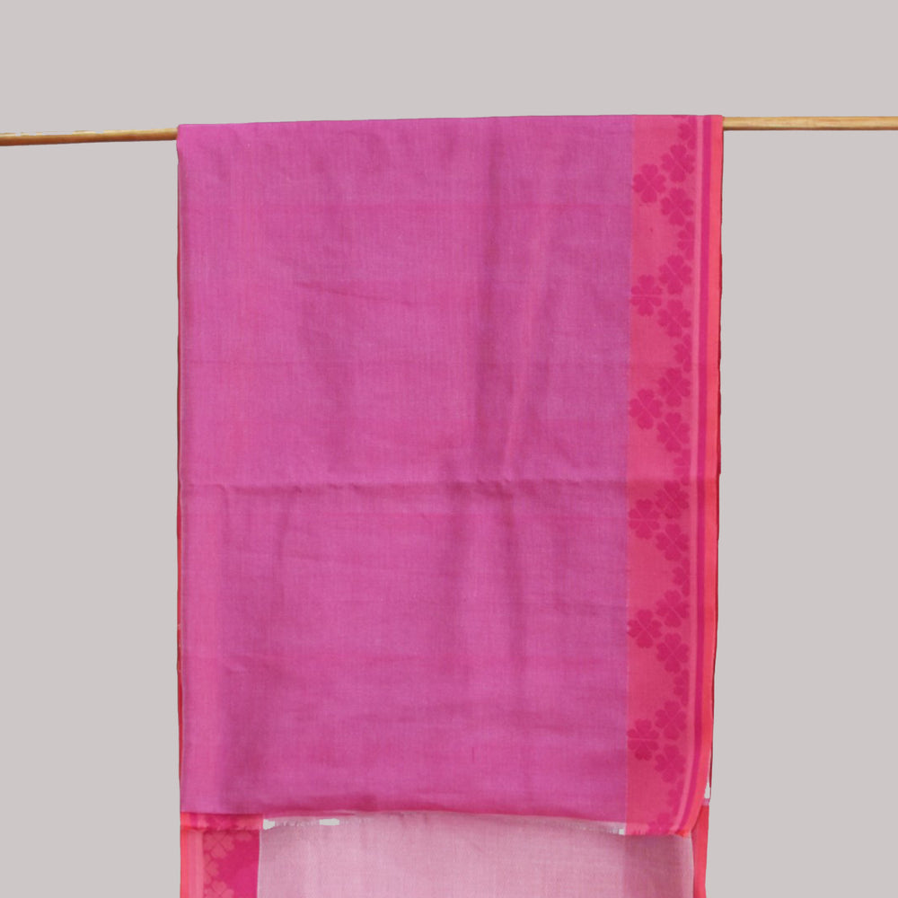 
                      
                        Light Pink - Clover Motif Organic Cotton Saree
                      
                    