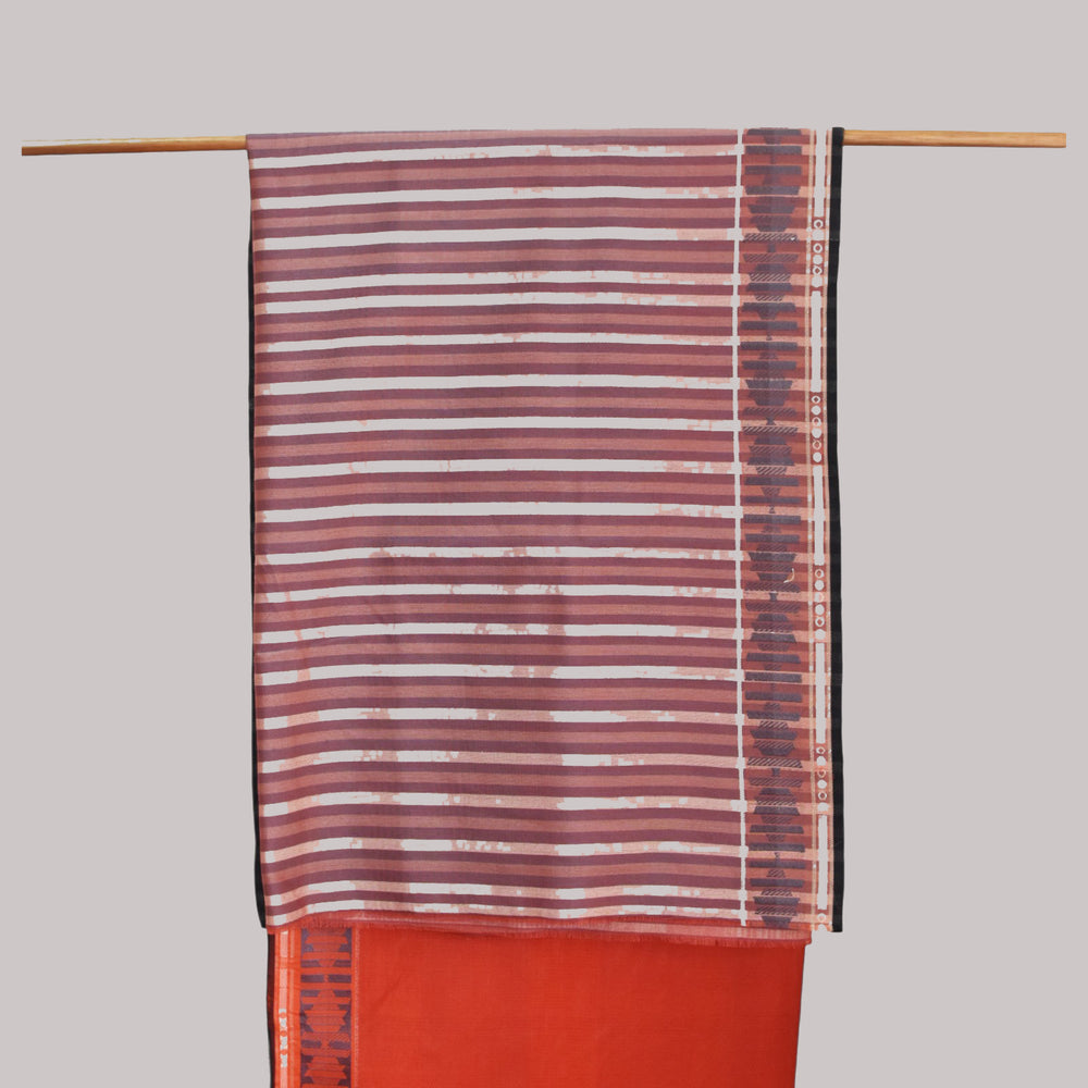 
                      
                        Brick Red - Interleave Quilt Organic Cotton Saree
                      
                    