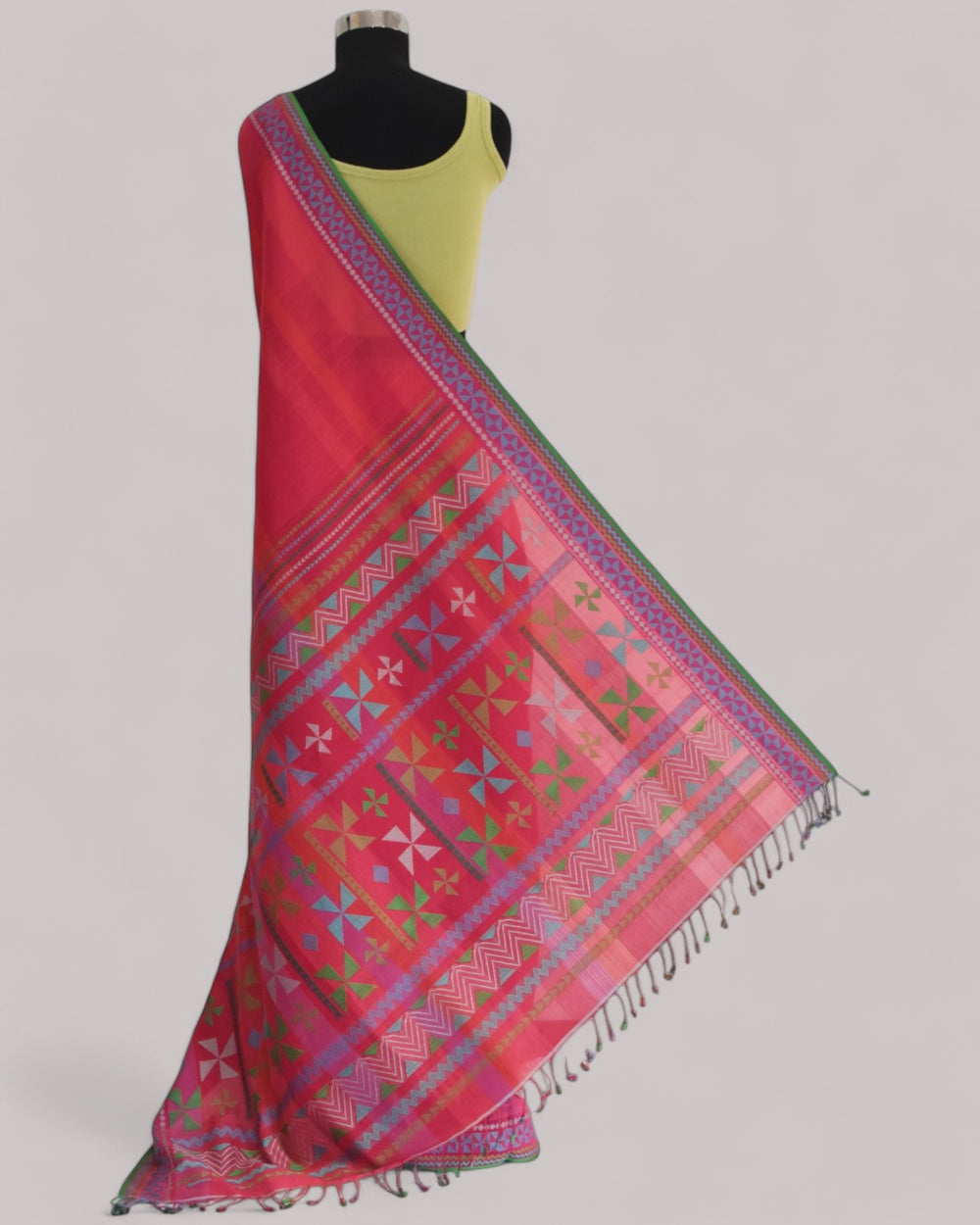 Pink - Siddhiralli Quilt Organic Cotton Saree