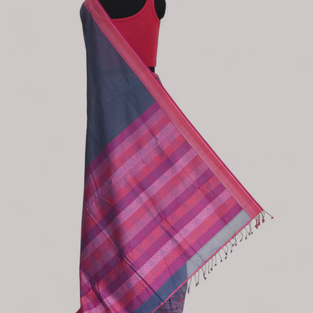 
                      
                        Charcoal Blue - Whispering Circles Organic Cotton Saree
                      
                    