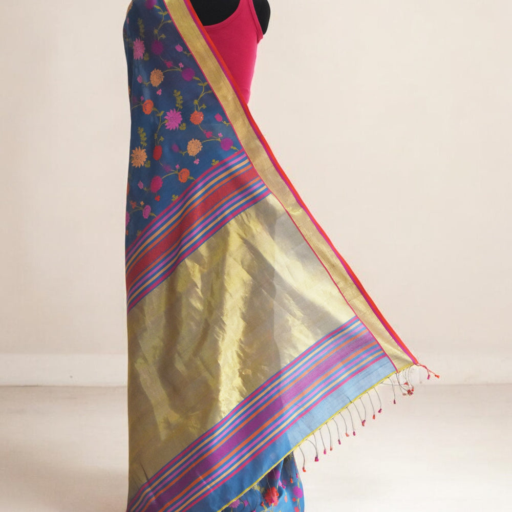 
                      
                        Blue - Gilded Grove Organic Cotton Saree
                      
                    