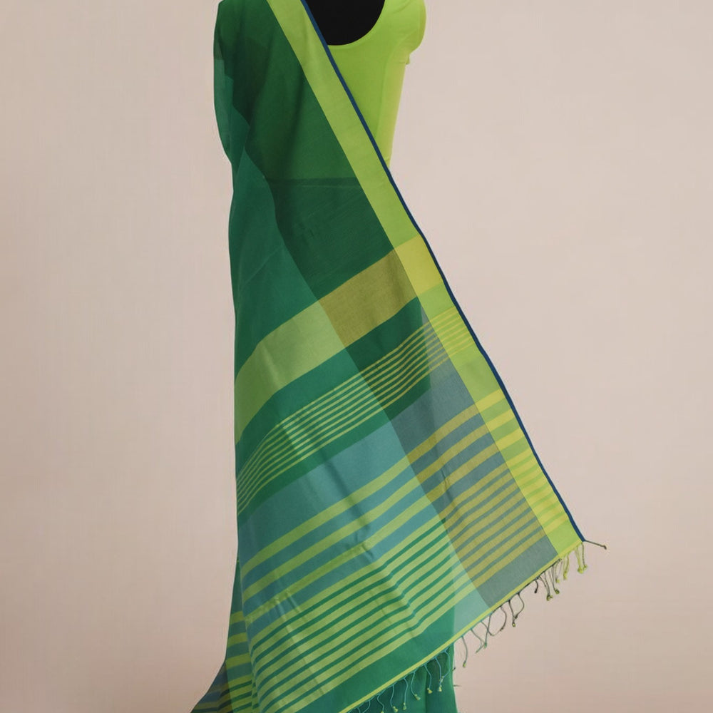 Green - Classic Organic Cotton Saree