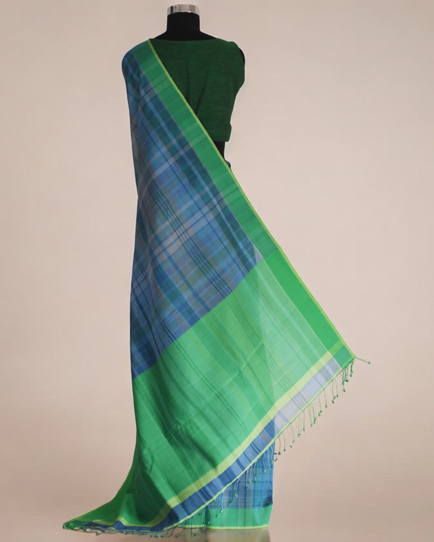 Blue - Organic Cotton Saree