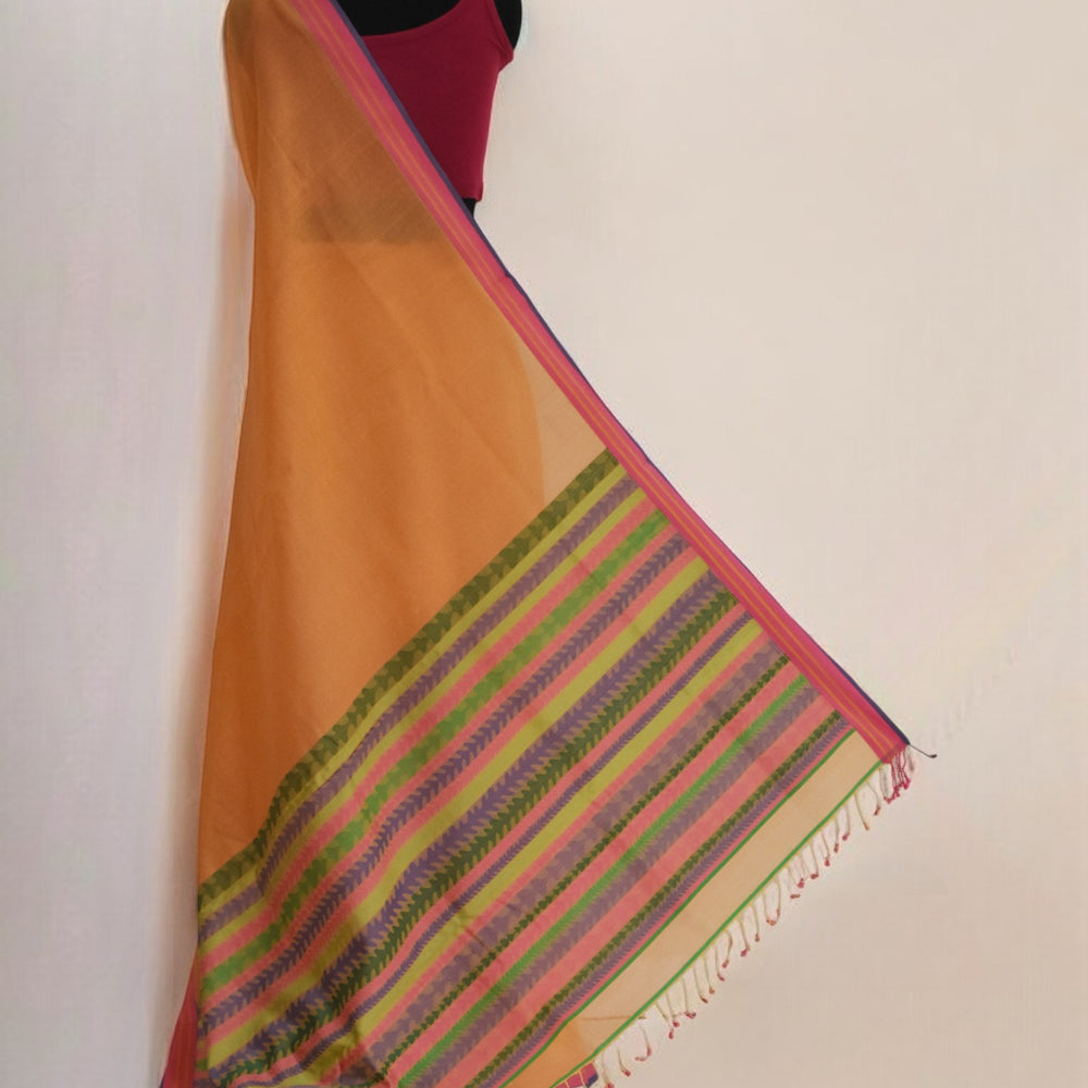 
                      
                        Peach - Tulip Motif Organic Cotton Saree
                      
                    