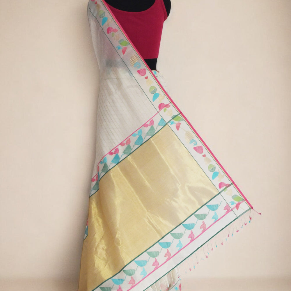 
                      
                        Off-White - Botanical Serenade Organic Cotton Saree
                      
                    