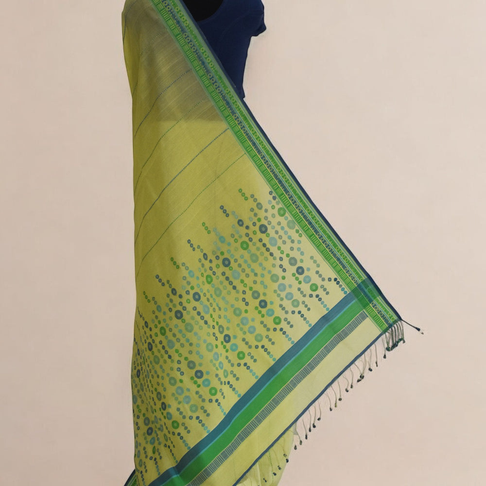 
                      
                        Lime Yellow - Circles & Dots Organic Cotton Saree
                      
                    