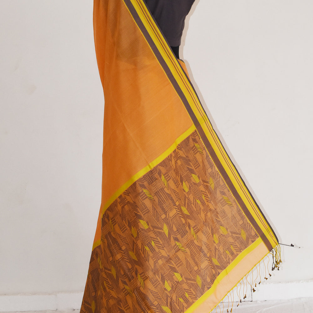 Mustard Yellow - Athangudi Organic Cotton Saree