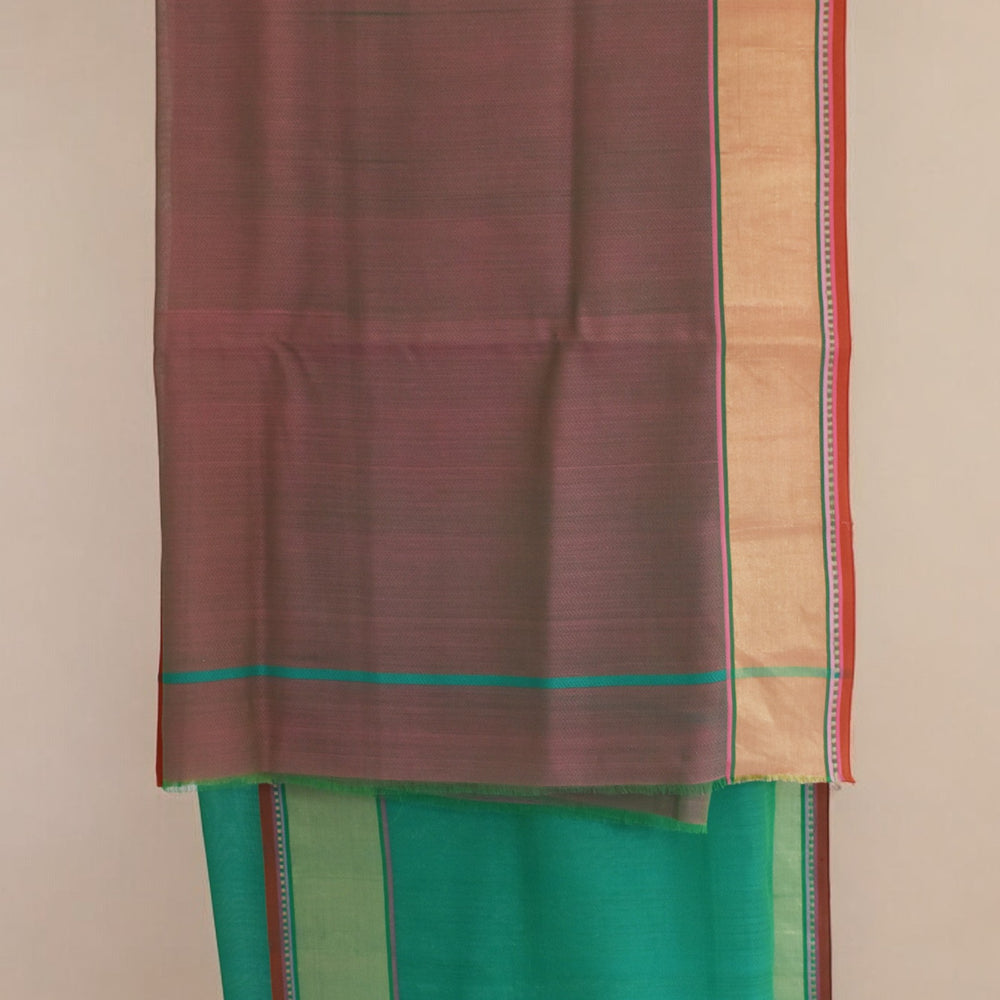 
                      
                        Sea Green - Water Lily Motif Organic Cotton Saree
                      
                    