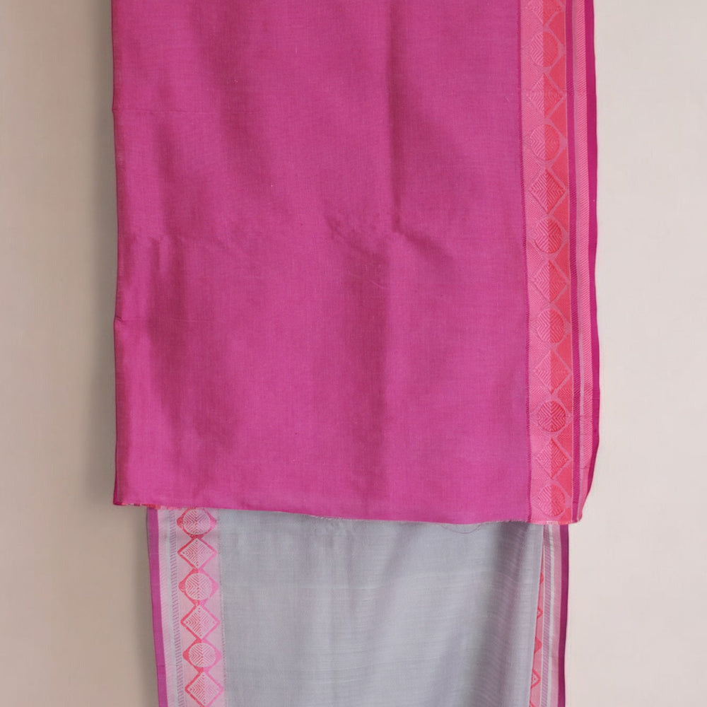 
                      
                        Light Grey - Geometric Elegance Organic Cotton Saree
                      
                    