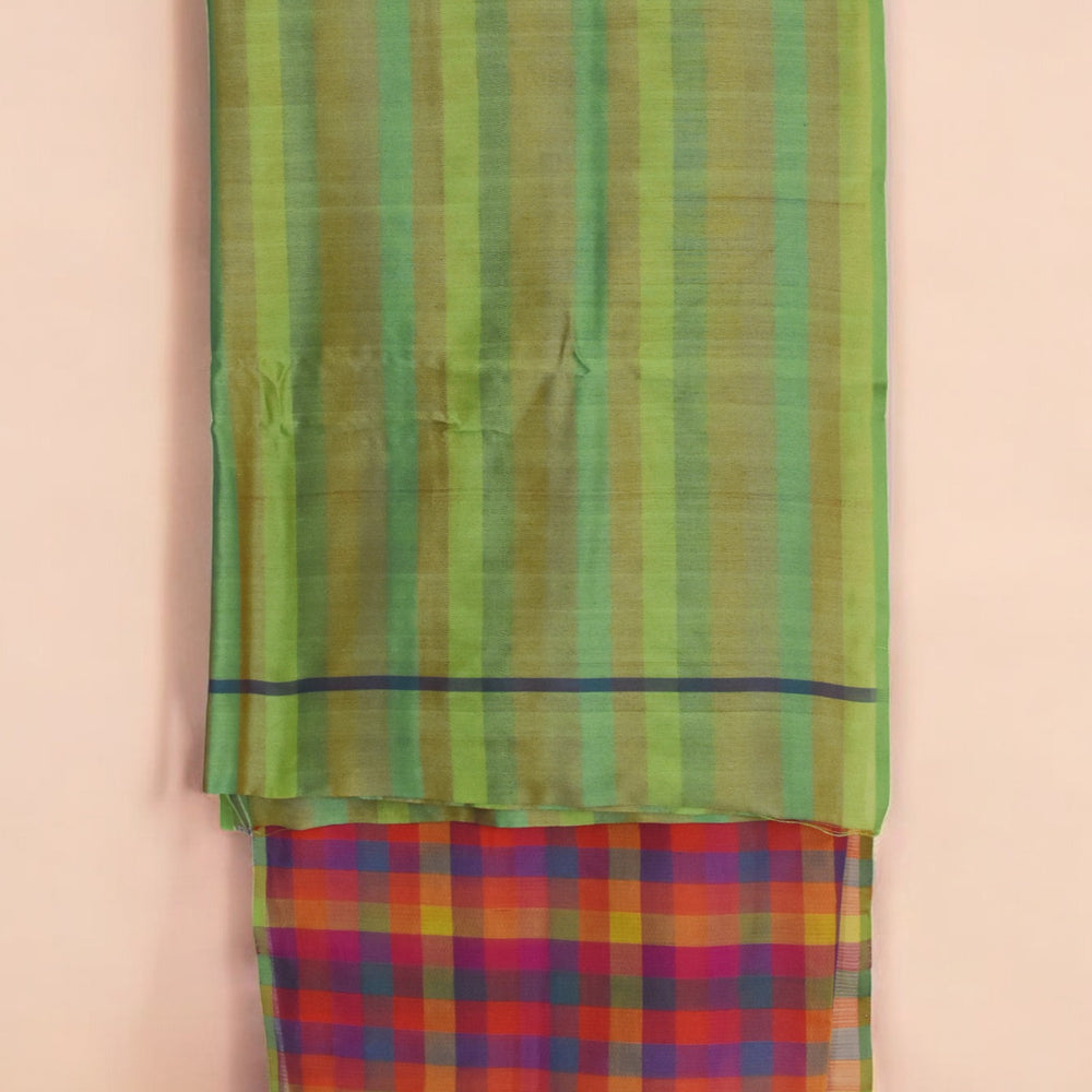 
                      
                        Multicolour - Basket Motif Organic Cotton Saree
                      
                    