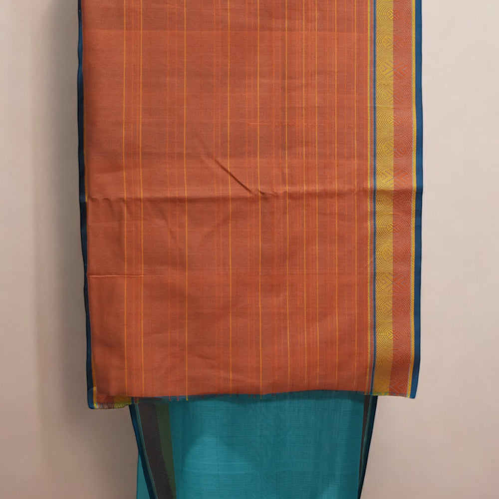 
                      
                        Cyan Blue - Whispering Circles Organic Cotton Saree
                      
                    