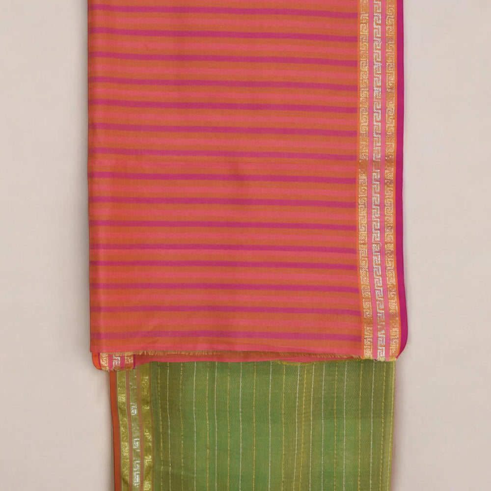 
                      
                        Green - Floral Embrace Organic Cotton Saree
                      
                    