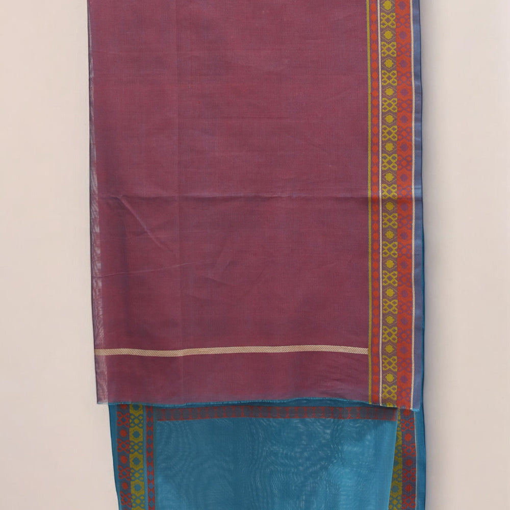 
                      
                        Blue - Floral & Geometric Organic Cotton Saree
                      
                    