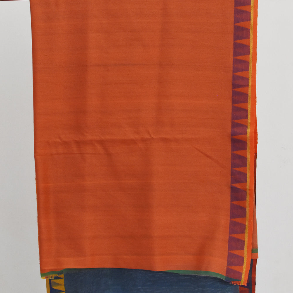 
                      
                        Blueish Grey - Temple Motif Organic Cotton Saree
                      
                    