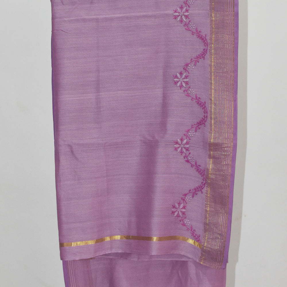 
                      
                        Lavender - Hand Embroidered Organic Cotton Saree
                      
                    