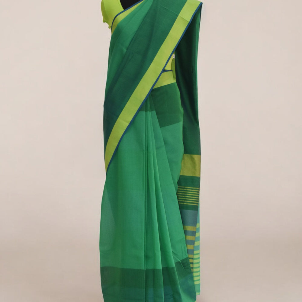 Green - Classic Organic Cotton Saree