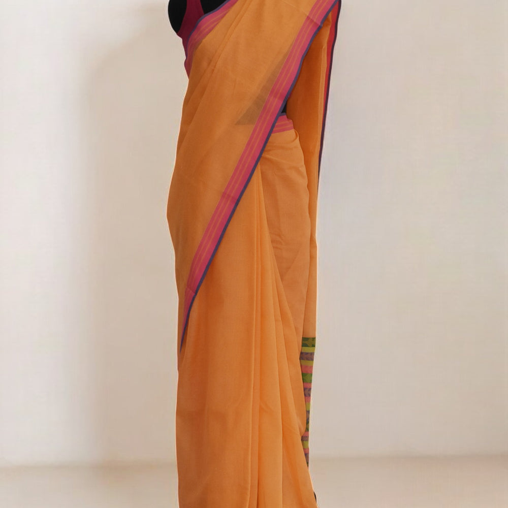 
                      
                        Peach - Tulip Motif Organic Cotton Saree
                      
                    