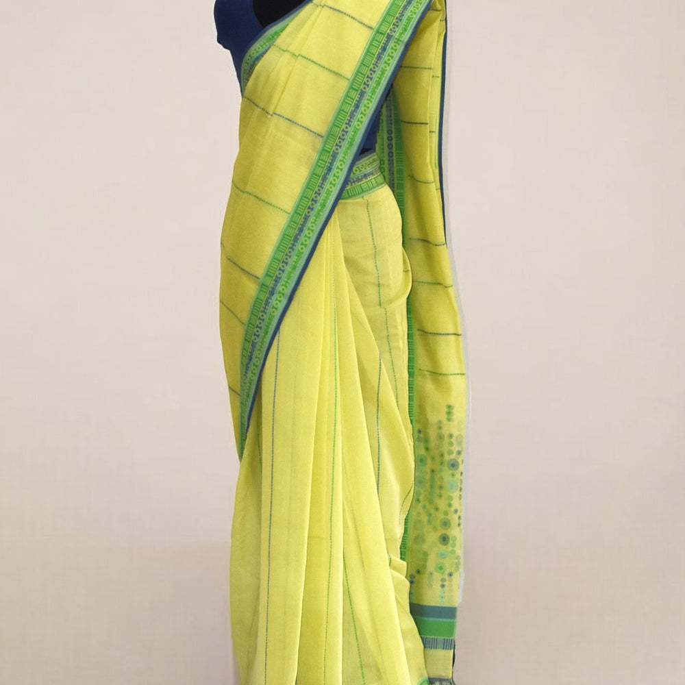 
                      
                        Lime Yellow - Circles & Dots Organic Cotton Saree
                      
                    