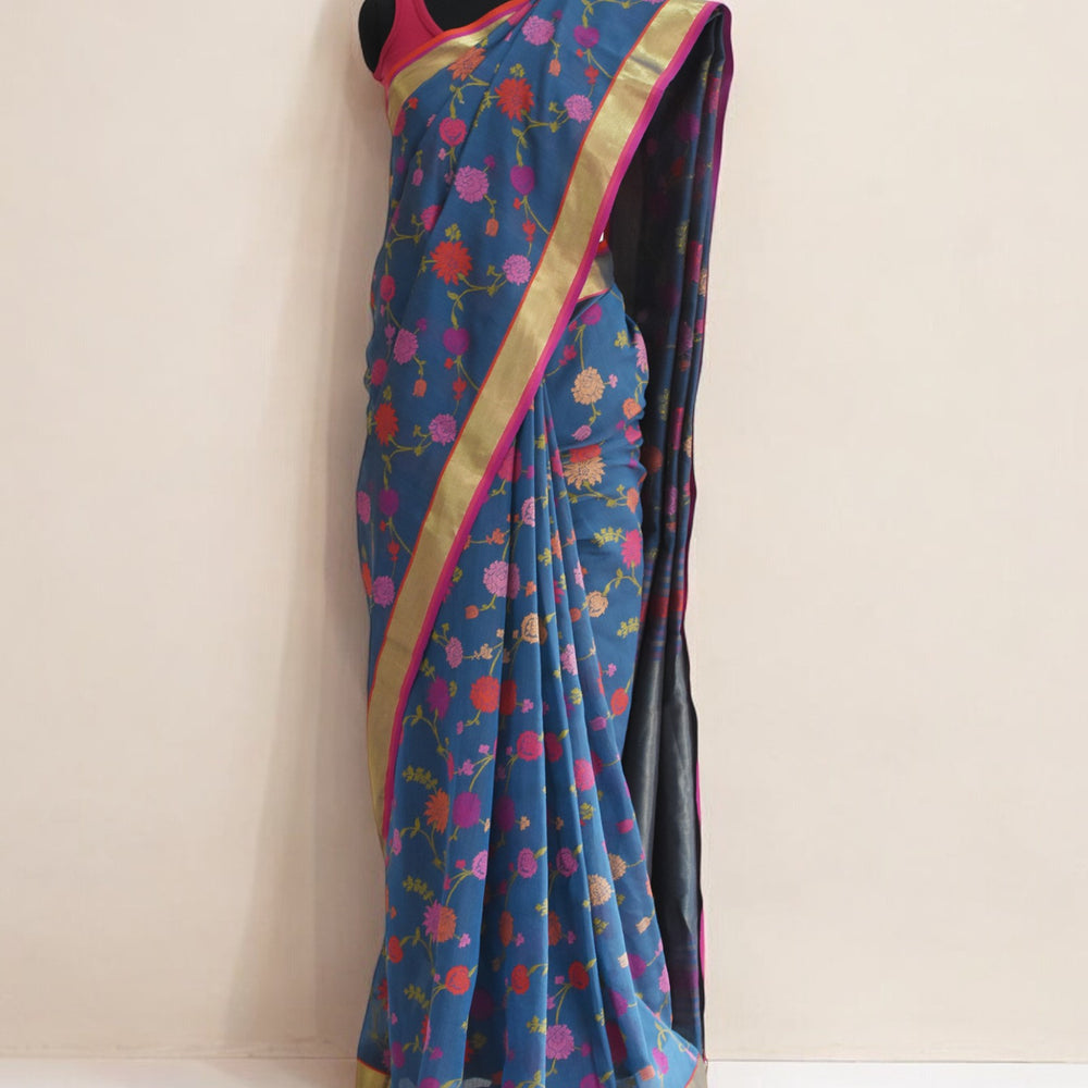 
                      
                        Blue - Gilded Grove Organic Cotton Saree
                      
                    