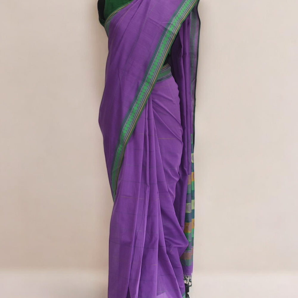 
                      
                        Purple - Stacked Spheres Organic Cotton Saree
                      
                    