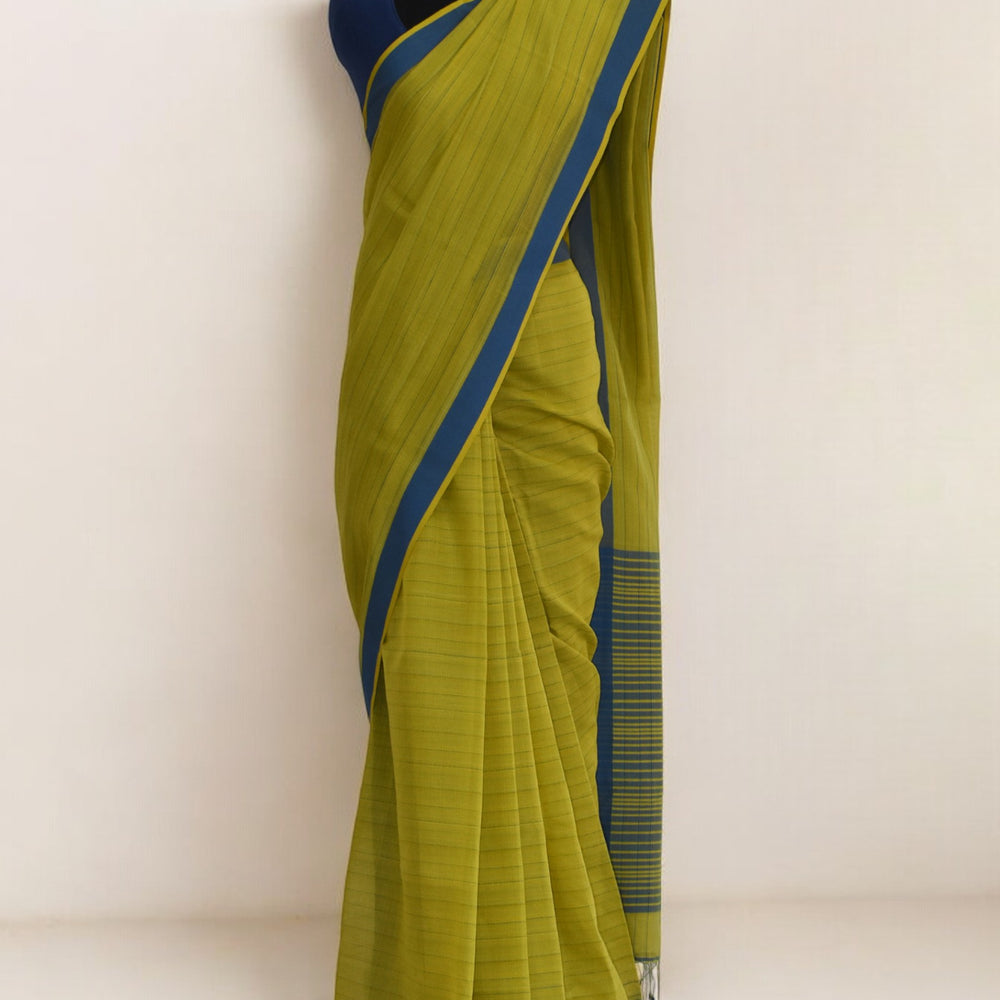 Olive Green - Organic Cotton Saree