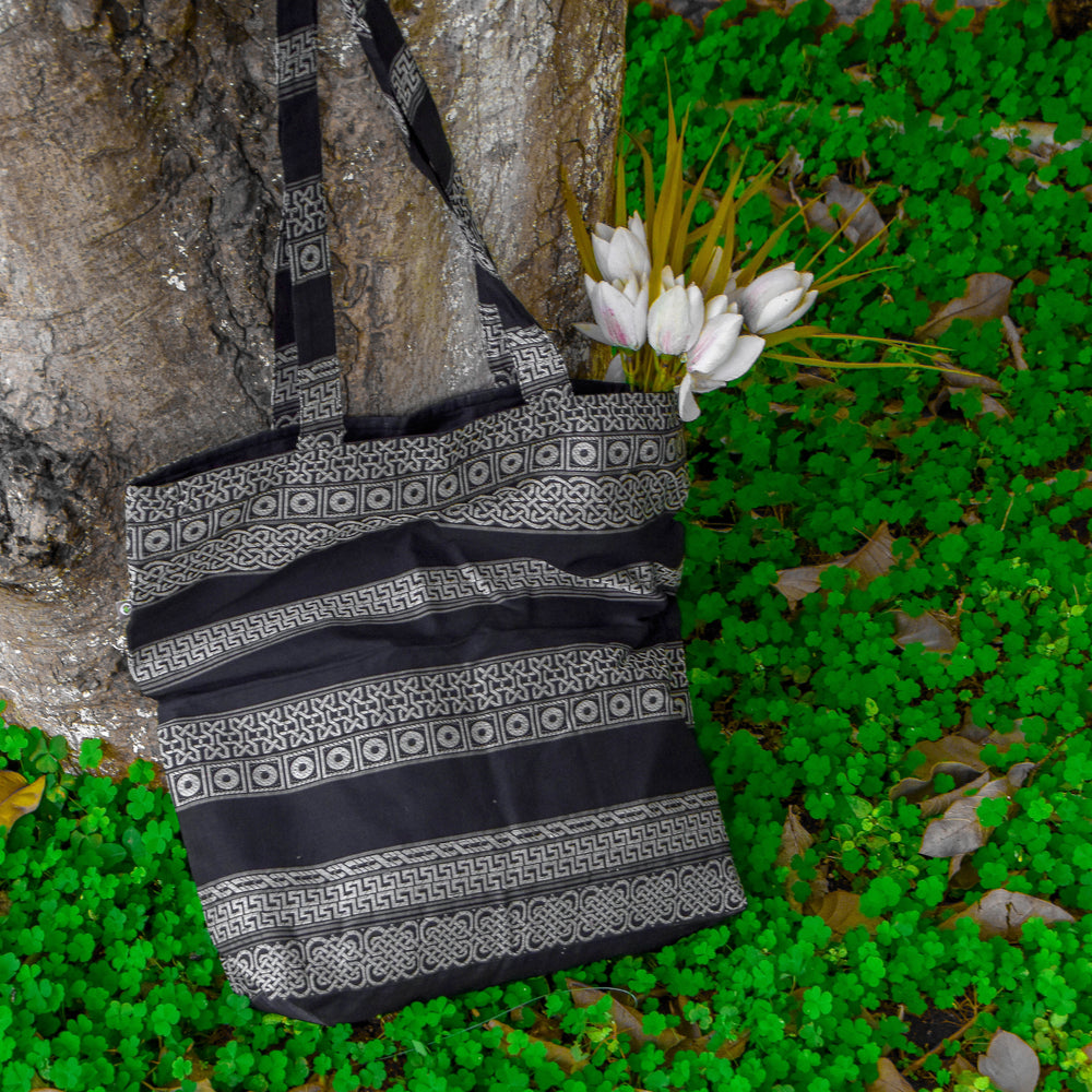 Black & White - Celtic Organic Cotton Tote Bag