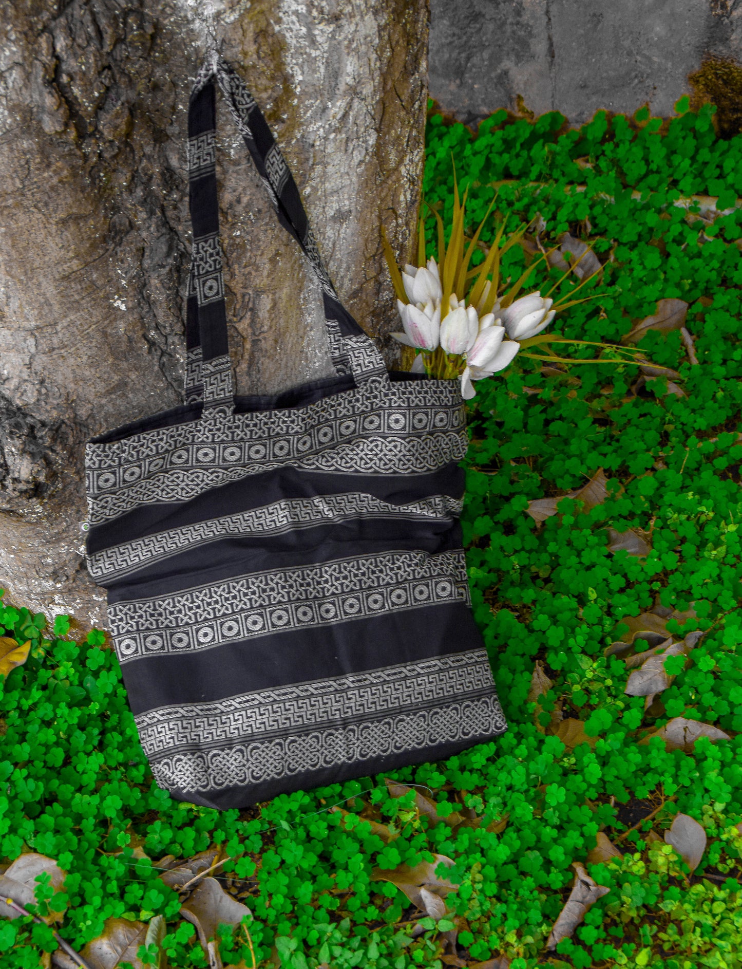 Black & White - Celtic Organic Cotton Tote Bag