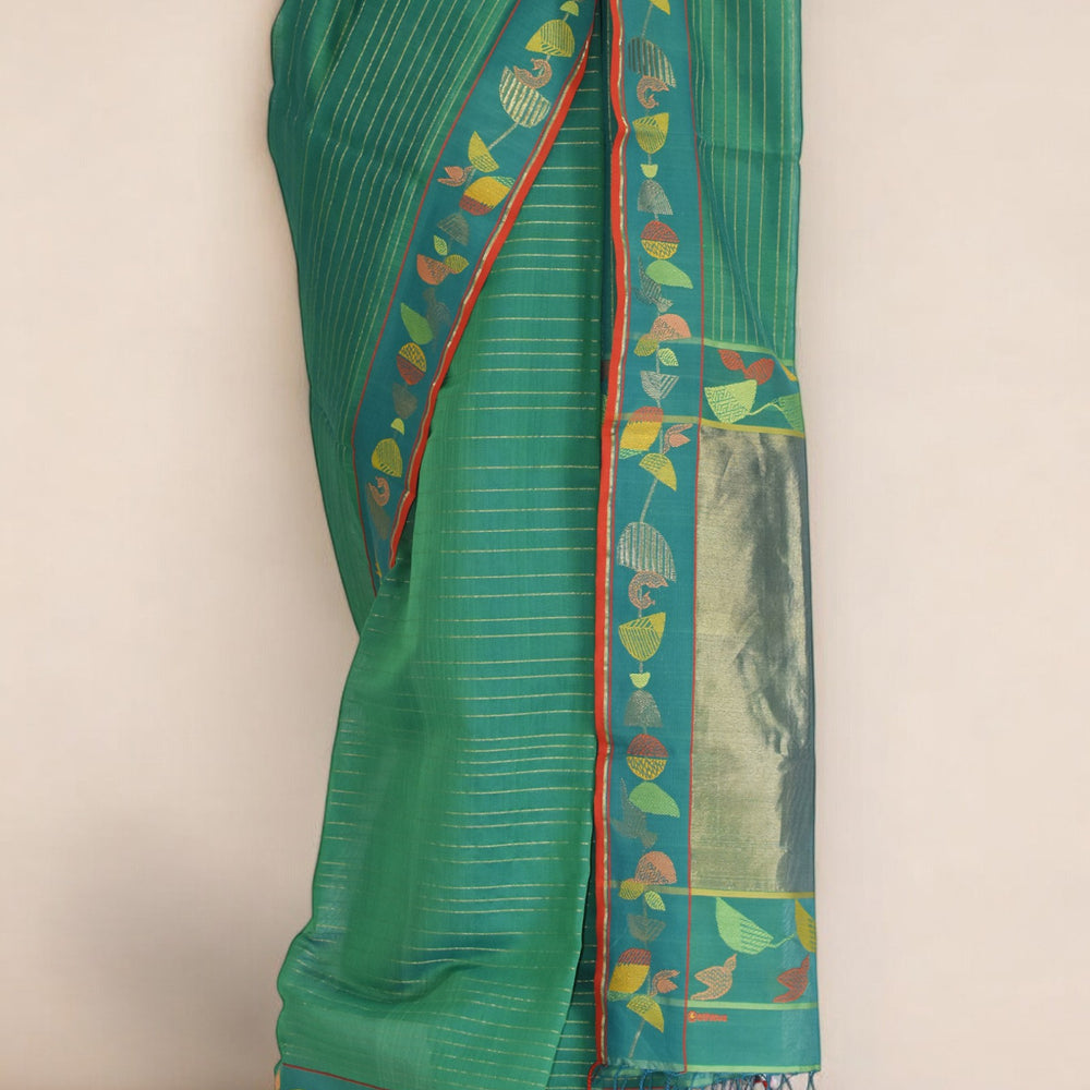 
                      
                        Green - Botanical Serenade Organic Cotton Saree
                      
                    