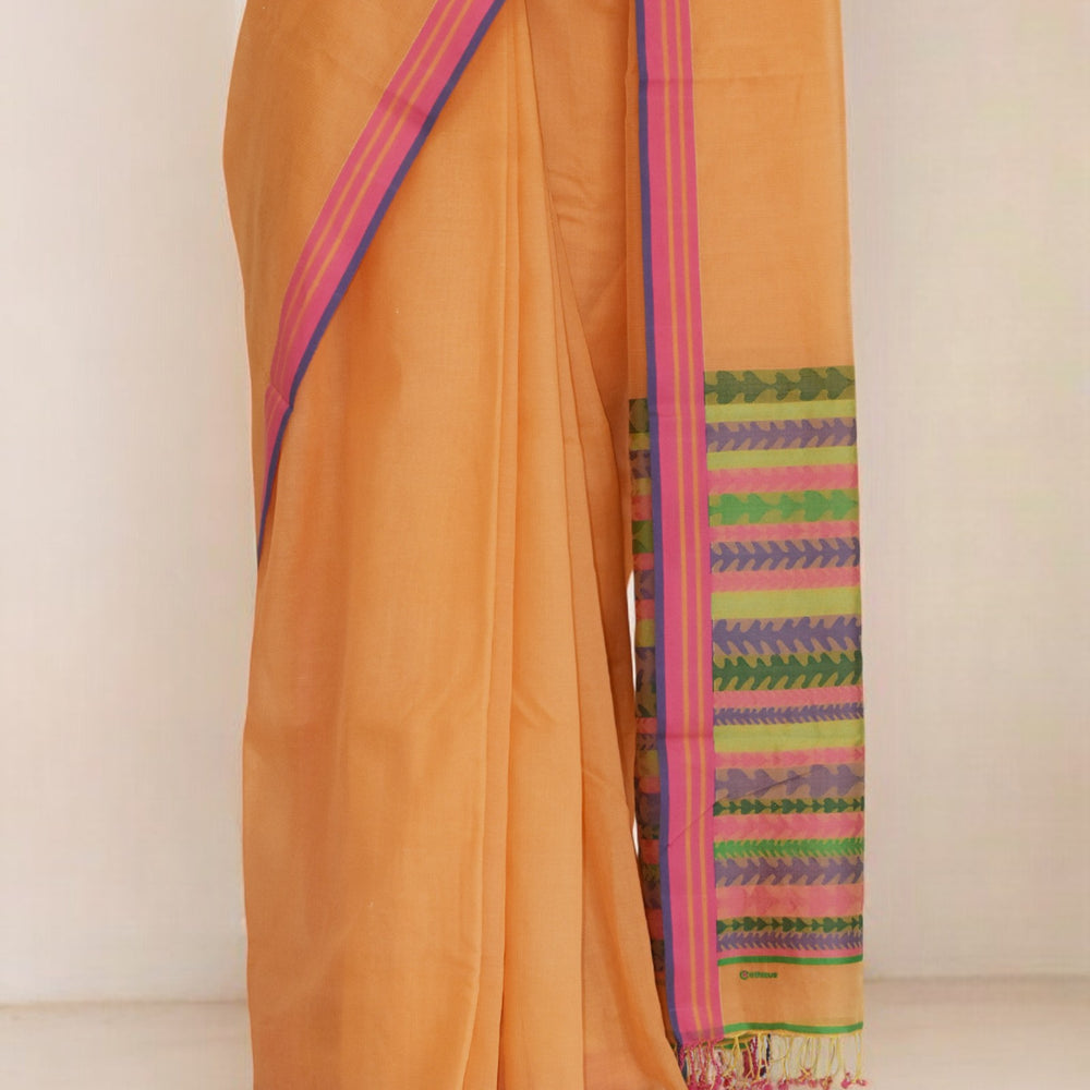 
                      
                        Peach - Tulip Motif Organic Cotton Saree
                      
                    