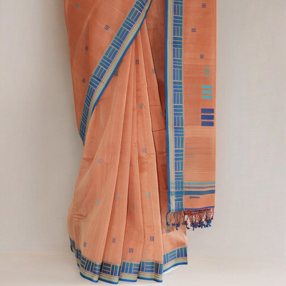 
                      
                        Orange - Regal Rectangle Motif Organic Saree
                      
                    