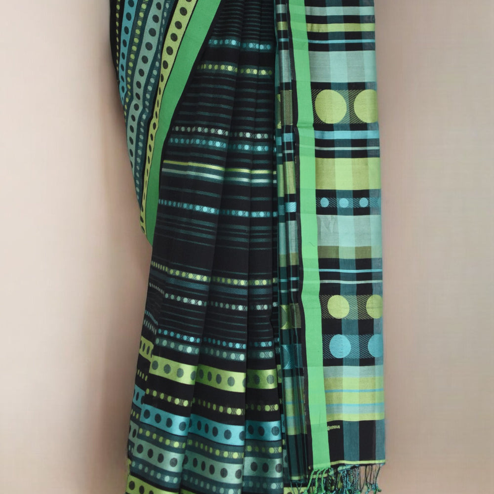 
                      
                        Black - Bangles Motif Organic Cotton Saree
                      
                    