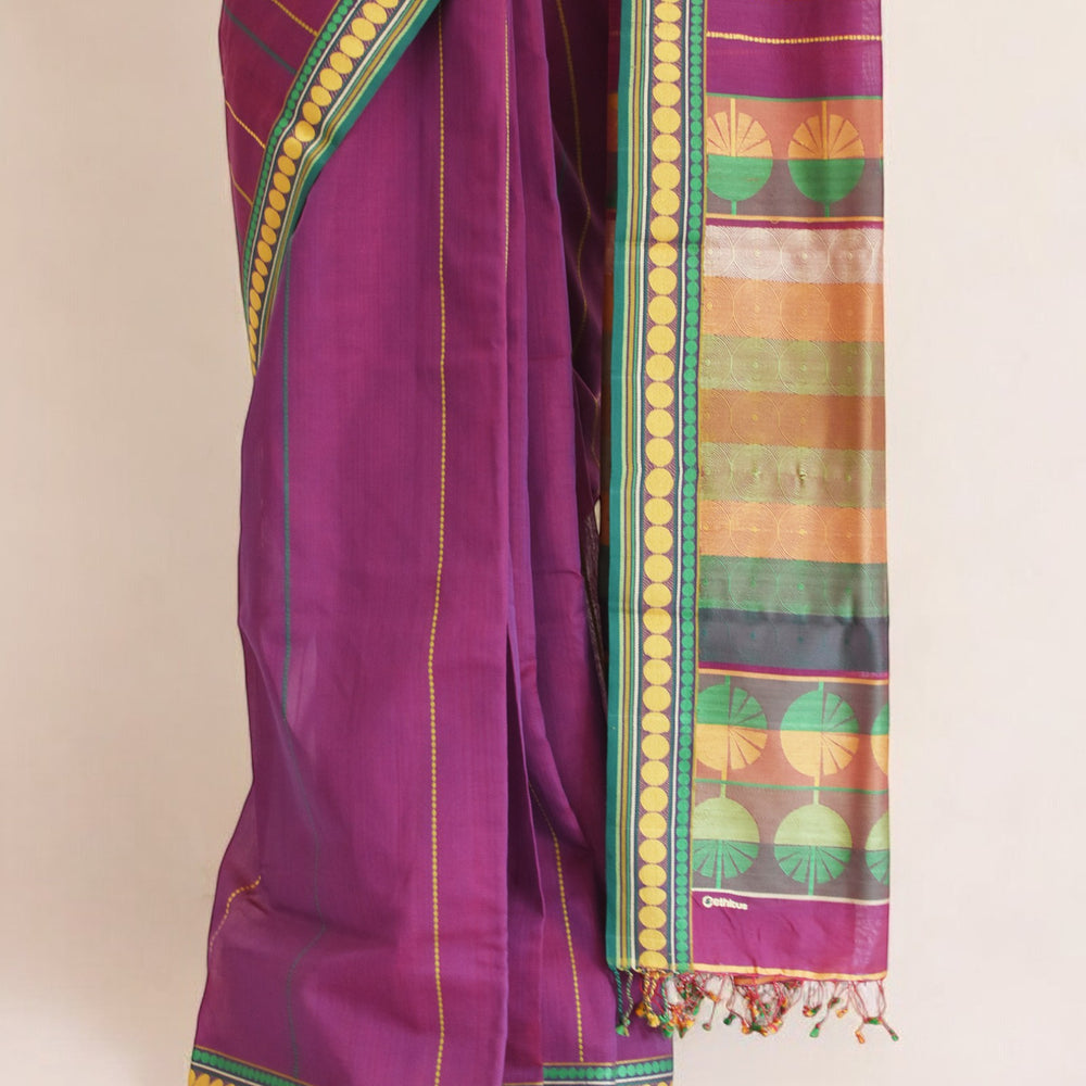 
                      
                        Purple - Spherical Grace Organic Cotton Saree
                      
                    