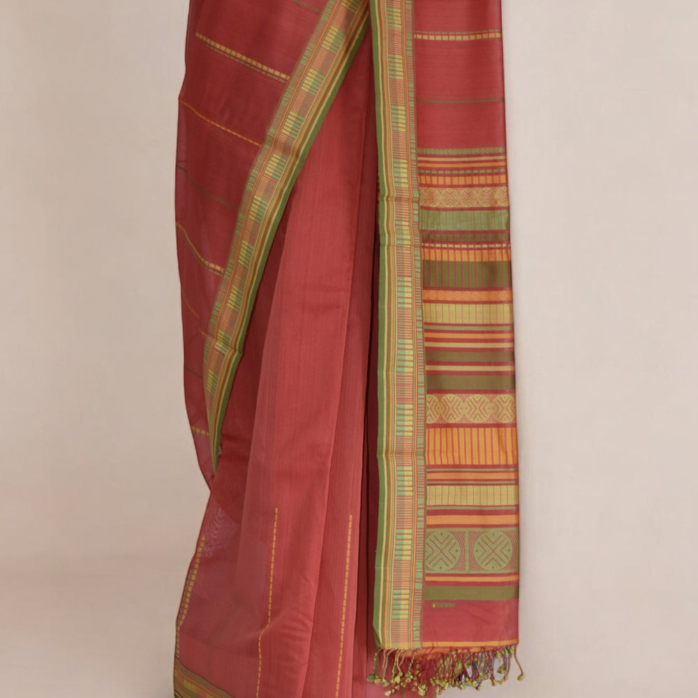 
                      
                        Orange - Sticks and Swirls Organic Cotton Saree
                      
                    