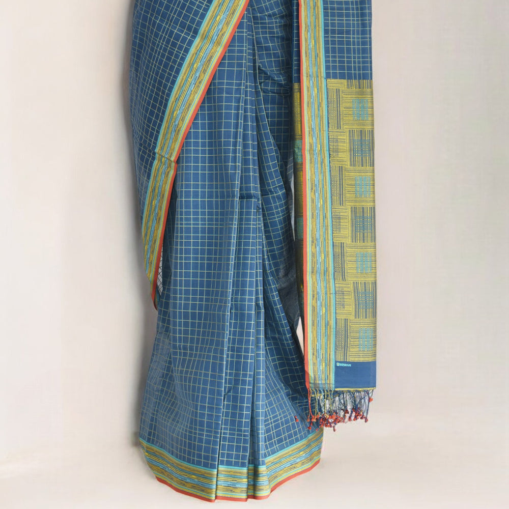 
                      
                        Blue - Mat Motif  Organic Cotton Saree
                      
                    