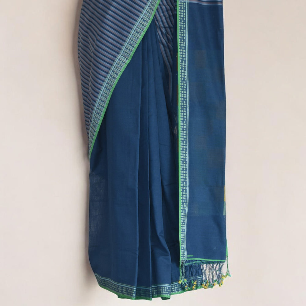 
                      
                        Blue - Photo Frame Motif  Organic Cotton Saree
                      
                    