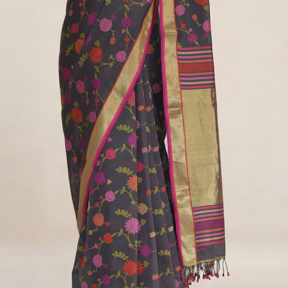 
                      
                        Brown - Gilded Grove Organic Cotton Saree
                      
                    