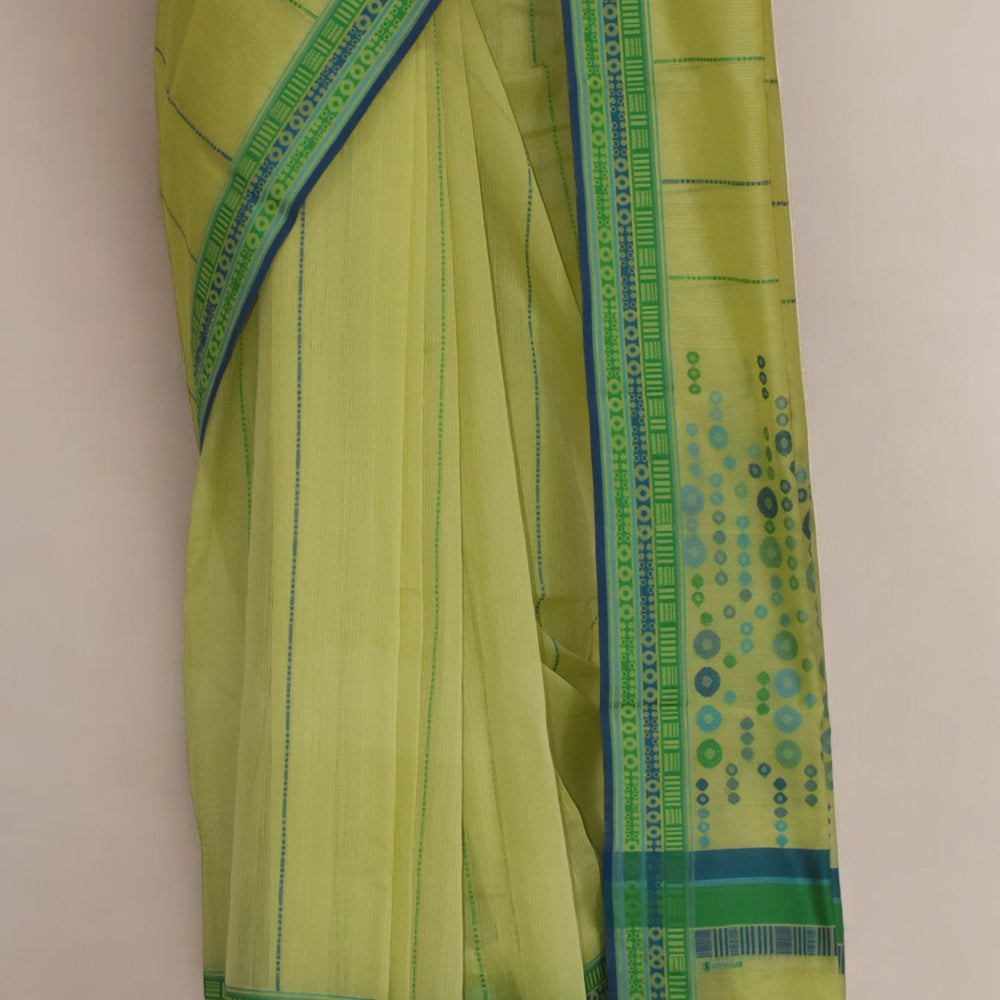 
                      
                        Lime Yellow - Circles & Dots Organic Cotton Saree
                      
                    