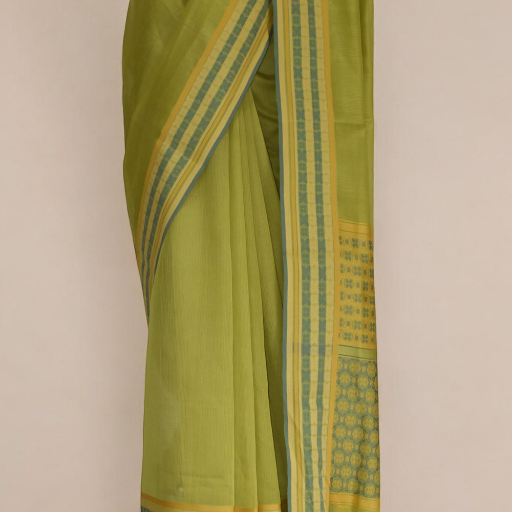 
                      
                        Olive Green - Floral Organic Cotton Saree
                      
                    